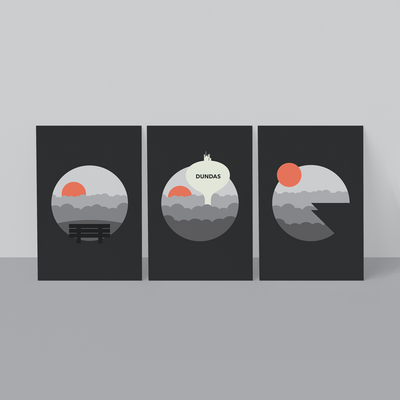 Dundas Landscapes 4x6 Postcard Series 1 - Greyscale